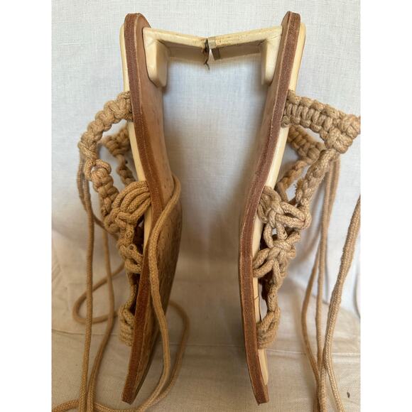 MIISTA Stephanie Coffee Milk Rope Sandal Heels Sz 40 - Picture 12 of 14